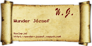 Wunder József névjegykártya